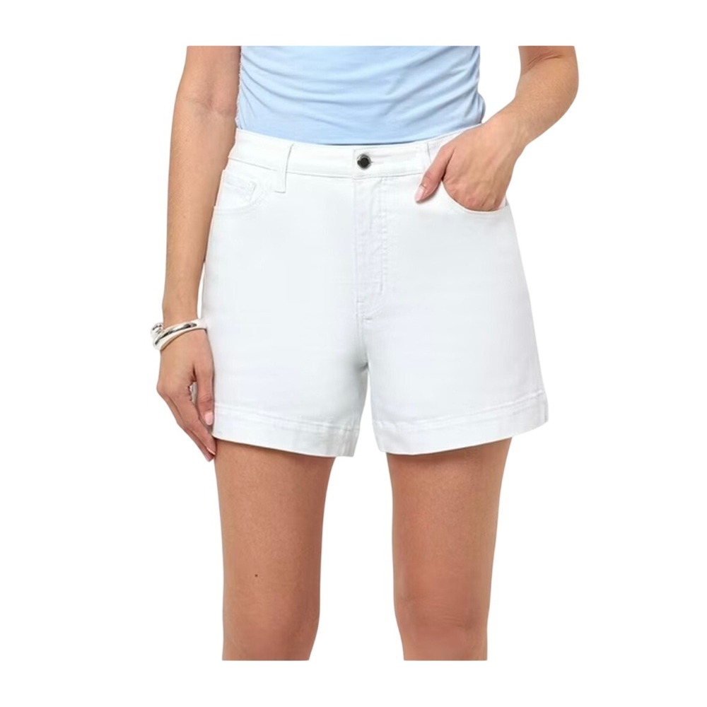 Rebecca Minkoff 90's Short Womens 2 White High Rise Relaxed Fit Denim Rhinestone